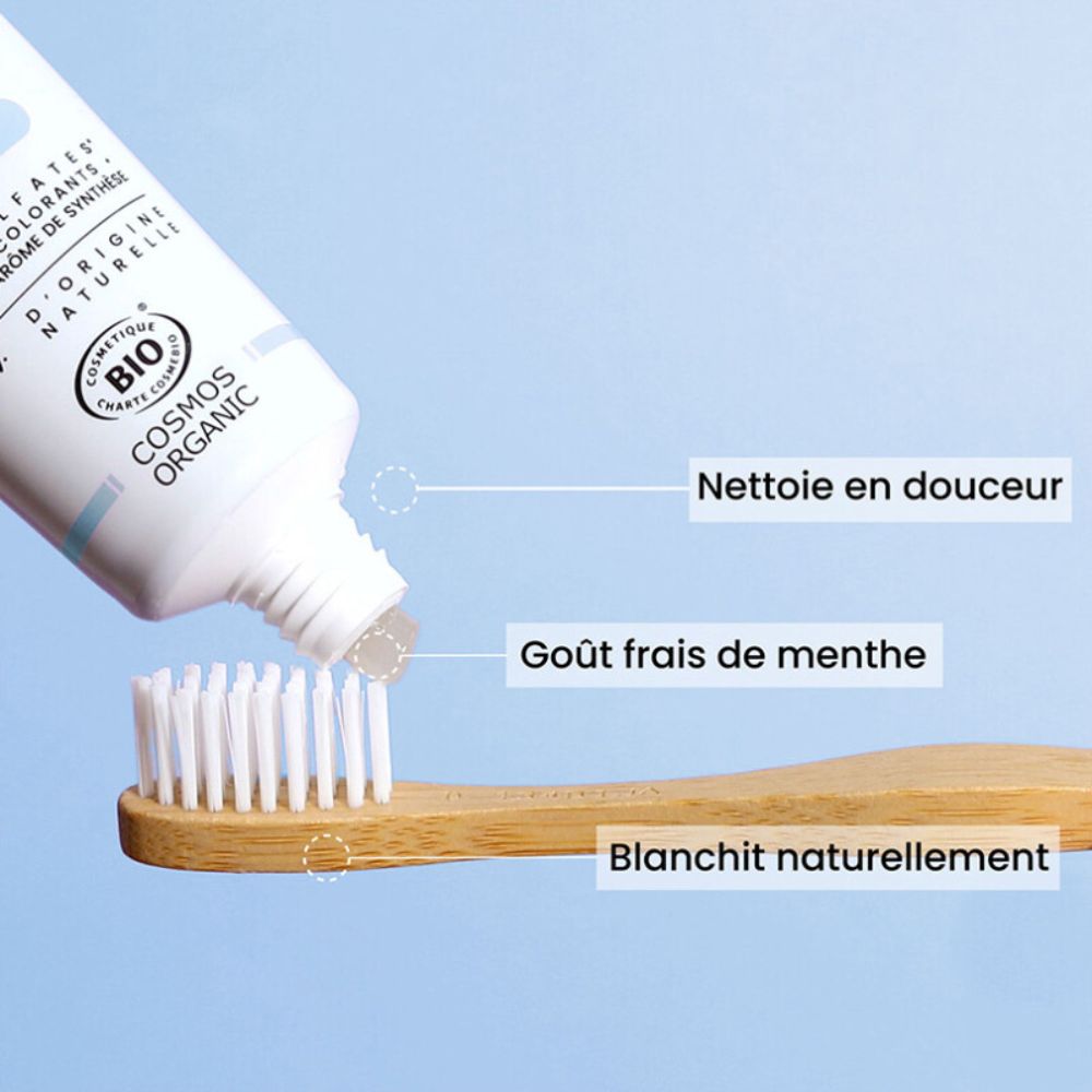 Dentifrice blancheur au citron goût de menthe naturelle – 75ml – Image 2
