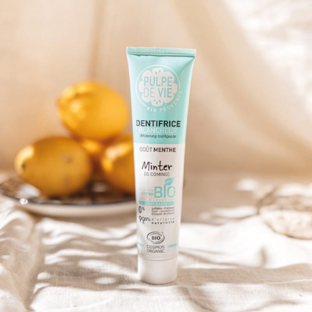 Dentifrice blancheur au citron goût de menthe naturelle – 75ml – Image 4