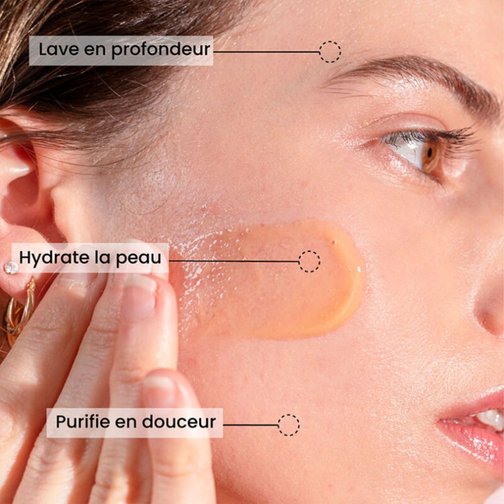 Gelée nettoyante visage à la pêche Bio – 150 ml – Image 2