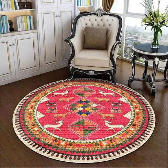 Tapis Rond Bohème Khezir – Image 3